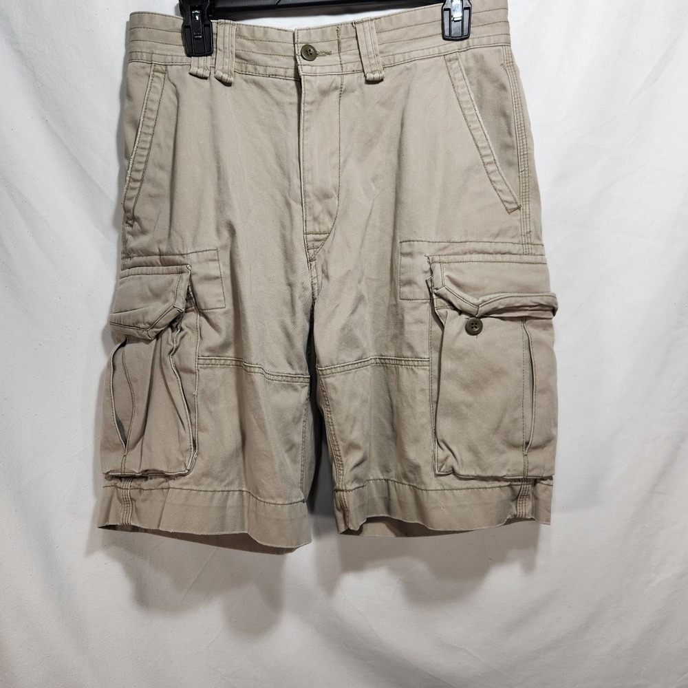 VTG Polo Ralph Lauren Mens Cargo Shorts Size 30 Beige Khaki 100% Cotton